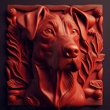 3D мадэль St Red Dog известное животное (STL)